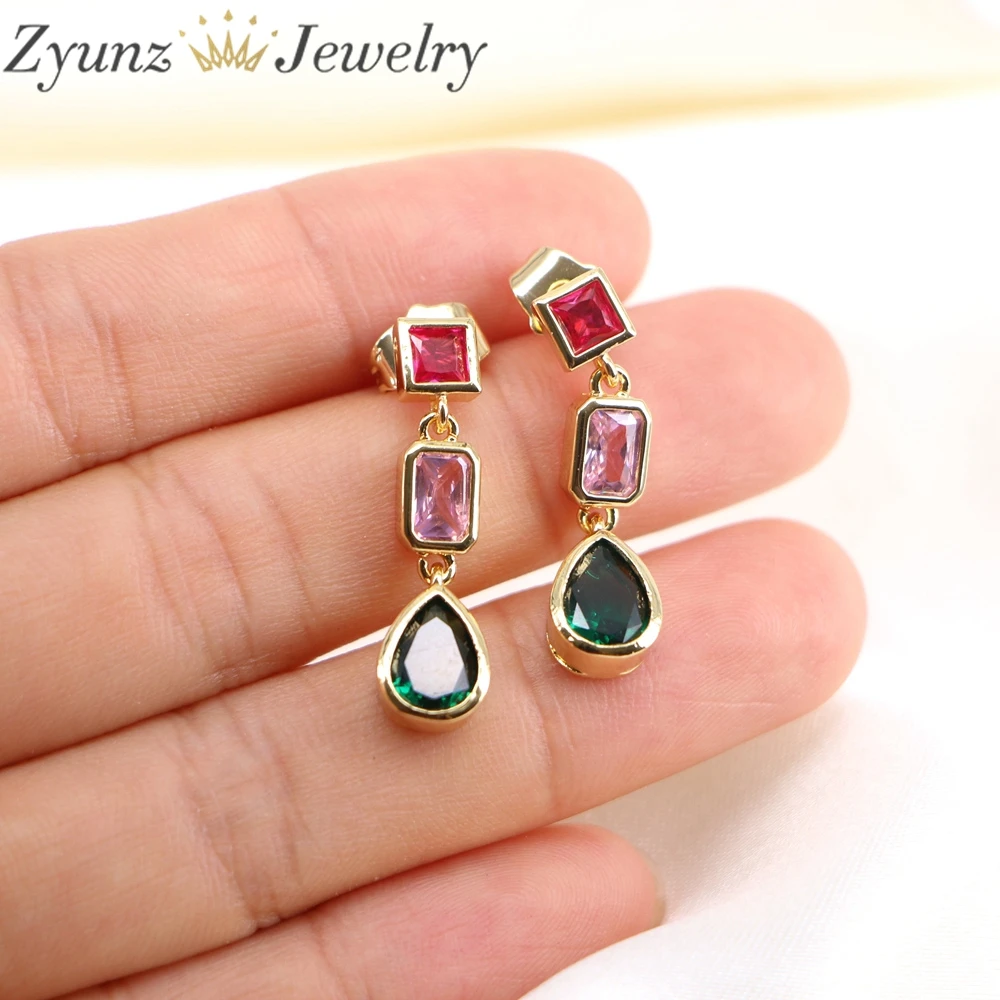 5 Pairs, Colorful Zirconia Stud Earrings Gold Color Drop Earrings Waterdrop Charm Geometric Zirconia Earrings Wedding Jewelry
5 Pairs, Colorful Zirconia Stud Earrings Gold Color Drop Earrings Waterdrop Charm Geometric Zirconia Earrings Wedding Jewelry