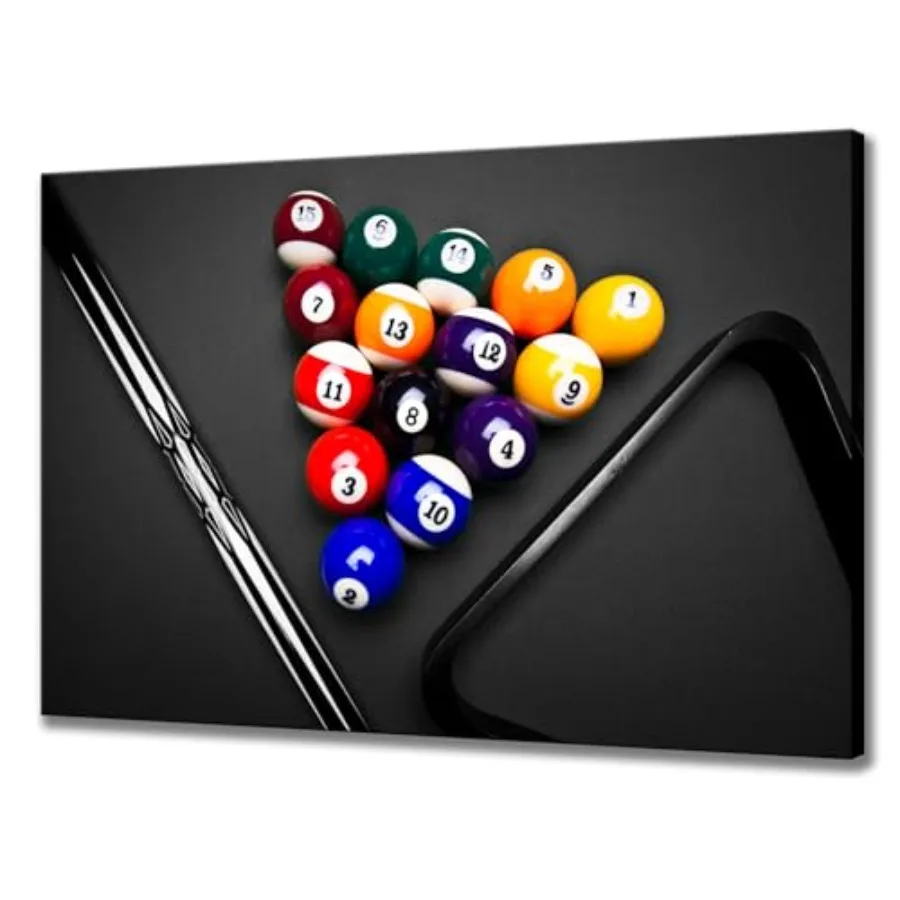 - Sport Canvas Wall Art Playing Pool Table Billiard Balls Picture Giclee Prints Snooker Painting for Home Game Room Club Bar Wa
- Sport Canvas Wall Art Playing Pool Table Billiard Balls Picture Giclee Prints Snooker Painting for Home Game Room Club Bar Wa