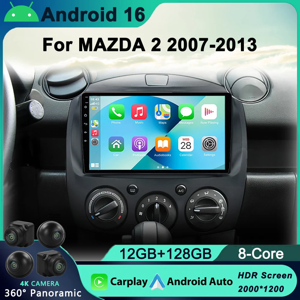 2 Din Android 16 Car Radio Multimedia Video Player For MAZDA 2 Mazda2 2007-2014 Navigation GPS 4G+WIFI Carplay Head Unit
2 Din Android 16 Car Radio Multimedia Video Player For MAZDA 2 Mazda2 2007-2014 Navigation GPS 4G+WIFI Carplay Head Unit