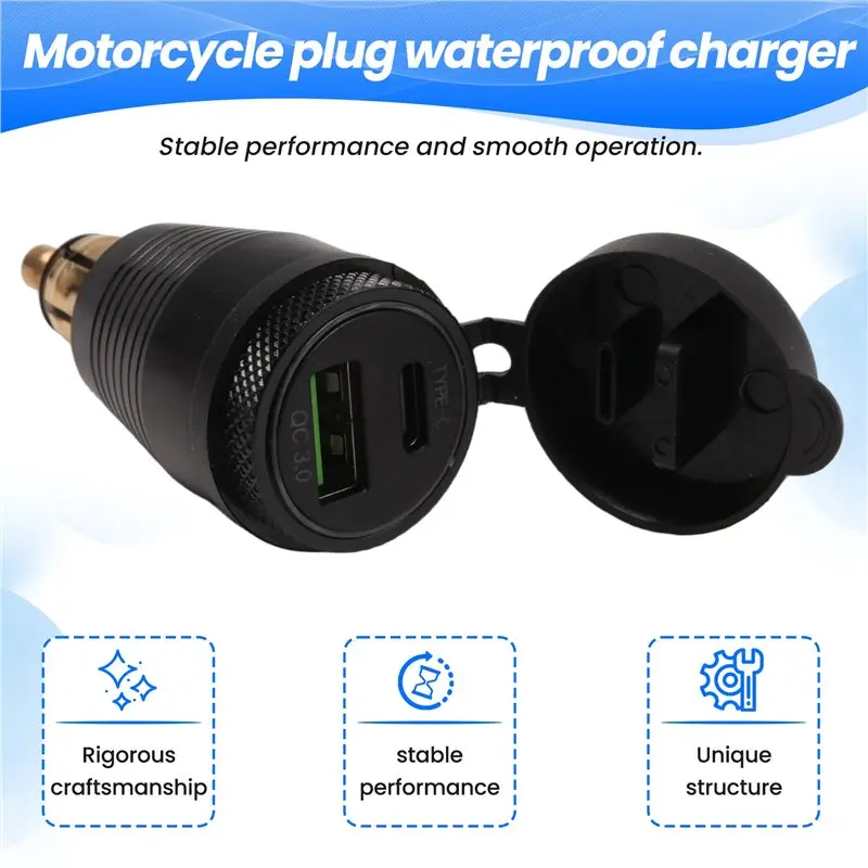 Customer Favorite Motorcycle DIN Plug Waterproof To QC3.0 USB & Type C 30W Power Delivery Adapter Socket
Customer Favorite Motorcycle DIN Plug Waterproof To QC3.0 USB & Type C 30W Power Delivery Adapter Socket