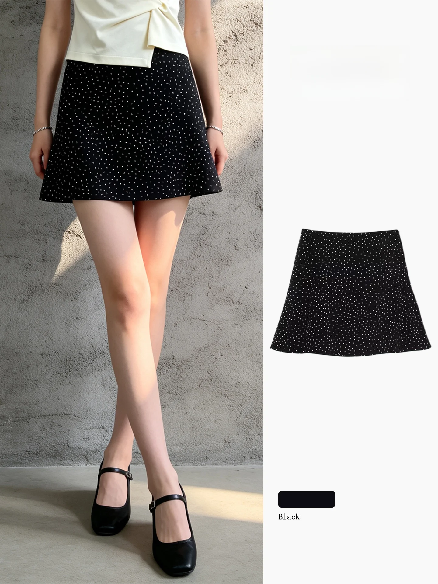High Waist Polka Dot Half Skirt Women's Sexy Summer Chiffon A-Line Skirt Commute Versatile Elegant Short Skirt
High Waist Polka Dot Half Skirt Women's Sexy Summer Chiffon A-Line Skirt Commute Versatile Elegant Short Skirt
