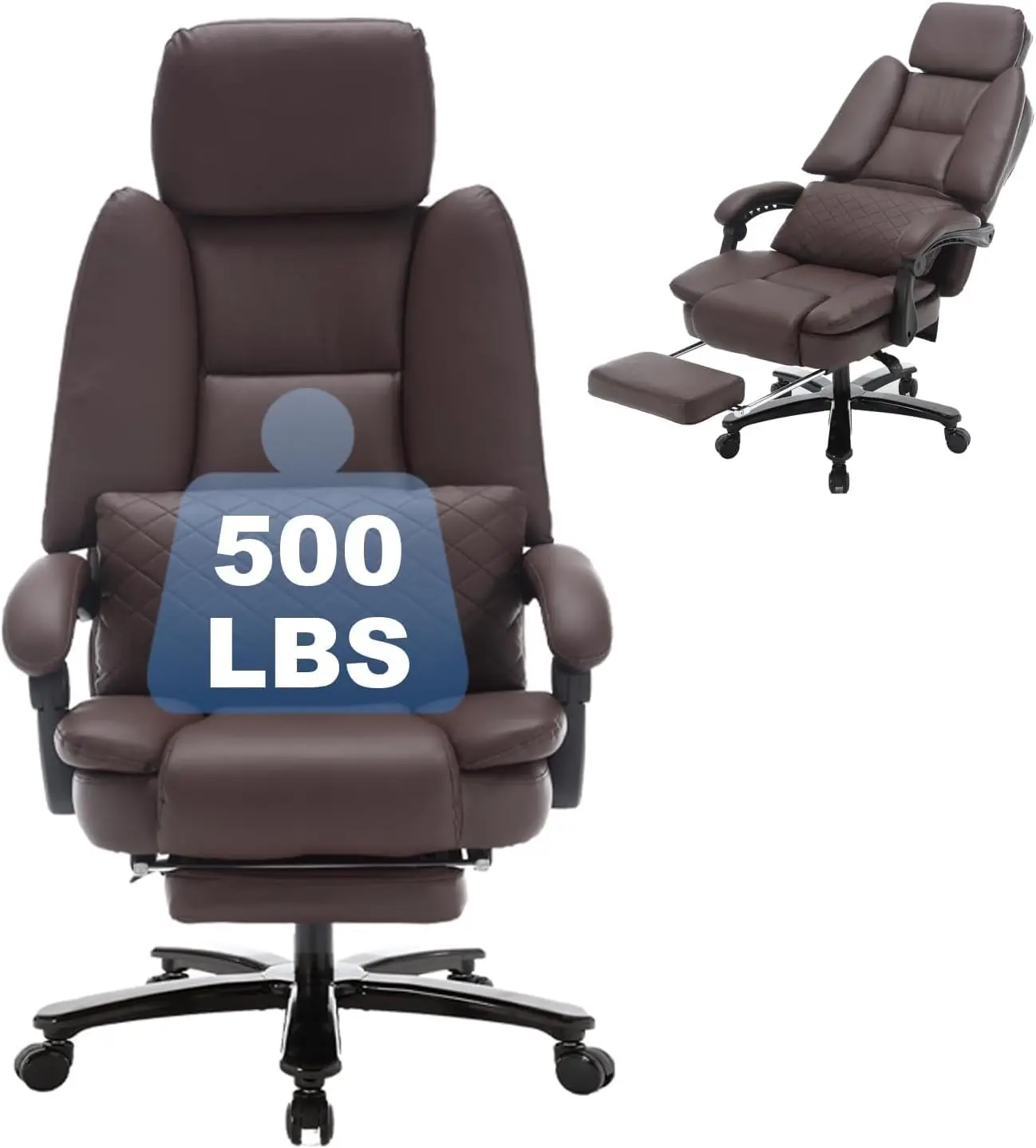 Big And Tall Reclining Office Chair 500Lbs, Pu Leather Recliner Chairs With Footrest, Oversized Heavy Duty Executive Chairs
Big And Tall Reclining Office Chair 500Lbs, Pu Leather Recliner Chairs With Footrest, Oversized Heavy Duty Executive Chairs