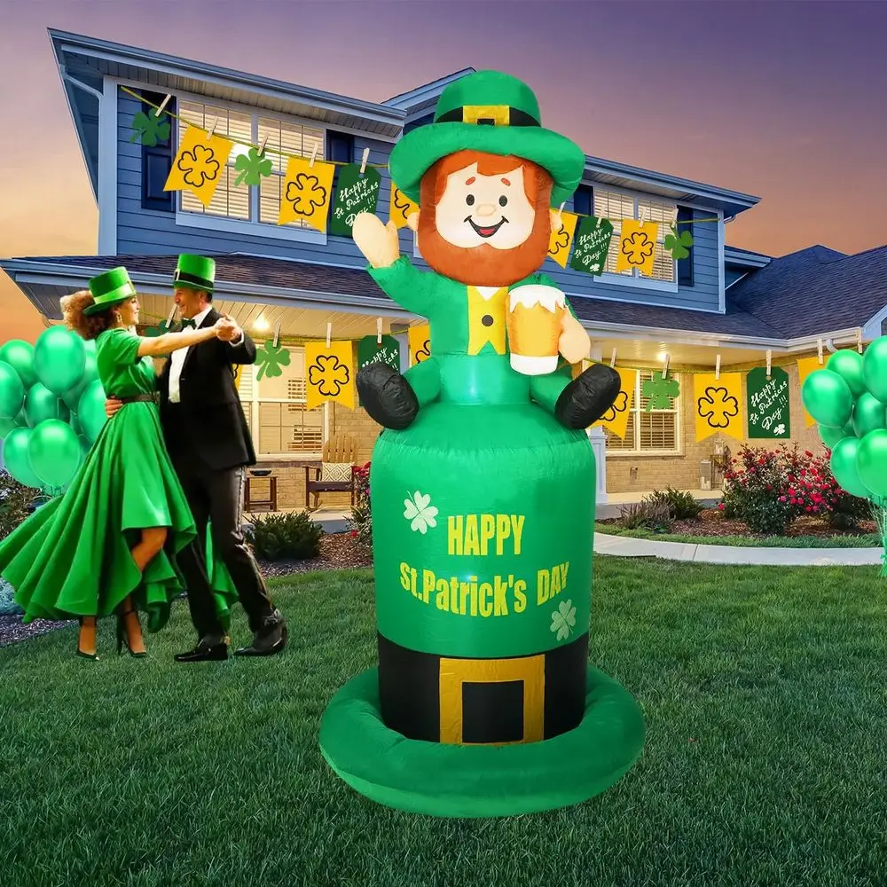 6FT St. Patrick's Day Outdoor Iatable Decoration, Old Man Sitting on Hat Iatable Decoration, Outdoor Iatable Decoration with LED
6FT St. Patrick's Day Outdoor Iatable Decoration, Old Man Sitting on Hat Iatable Decoration, Outdoor Iatable Decoration with LED