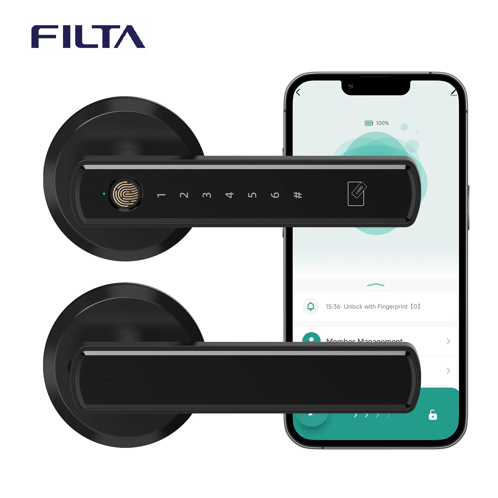 FILTA Smart Lock Keyless Entry Door Lock Fingerprint Passcode APP Control Card Electronic Keypad Deadbolt Lock Interior Door
FILTA Smart Lock Keyless Entry Door Lock Fingerprint Passcode APP Control Card Electronic Keypad Deadbolt Lock Interior Door