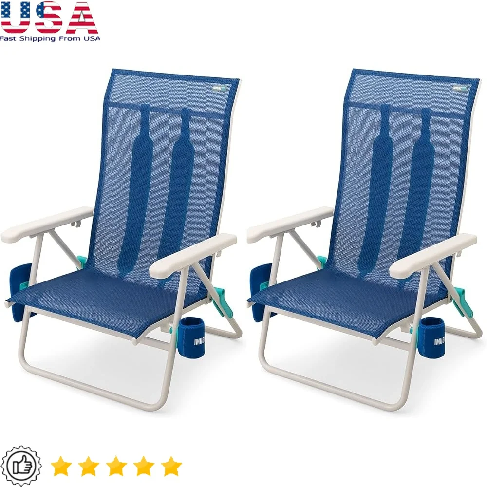 Anti-Rust Beach Chairs Set of 2 Lightweight Folding with Adjustable Backpack Straps Drink Holder Neoprene Pouch 4 Reclining
Anti-Rust Beach Chairs Set of 2 Lightweight Folding with Adjustable Backpack Straps Drink Holder Neoprene Pouch 4 Reclining