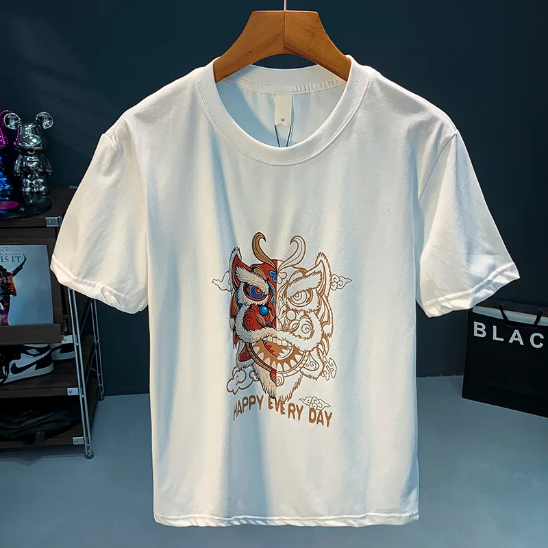 Chinese StyleTT-shirt Men's Fashionable Printed Loose off-Shoulder round Neck Soft Breathable Casual All-Matching Men's Clothing
Chinese StyleTT-shirt Men's Fashionable Printed Loose off-Shoulder round Neck Soft Breathable Casual All-Matching Men's Clothing