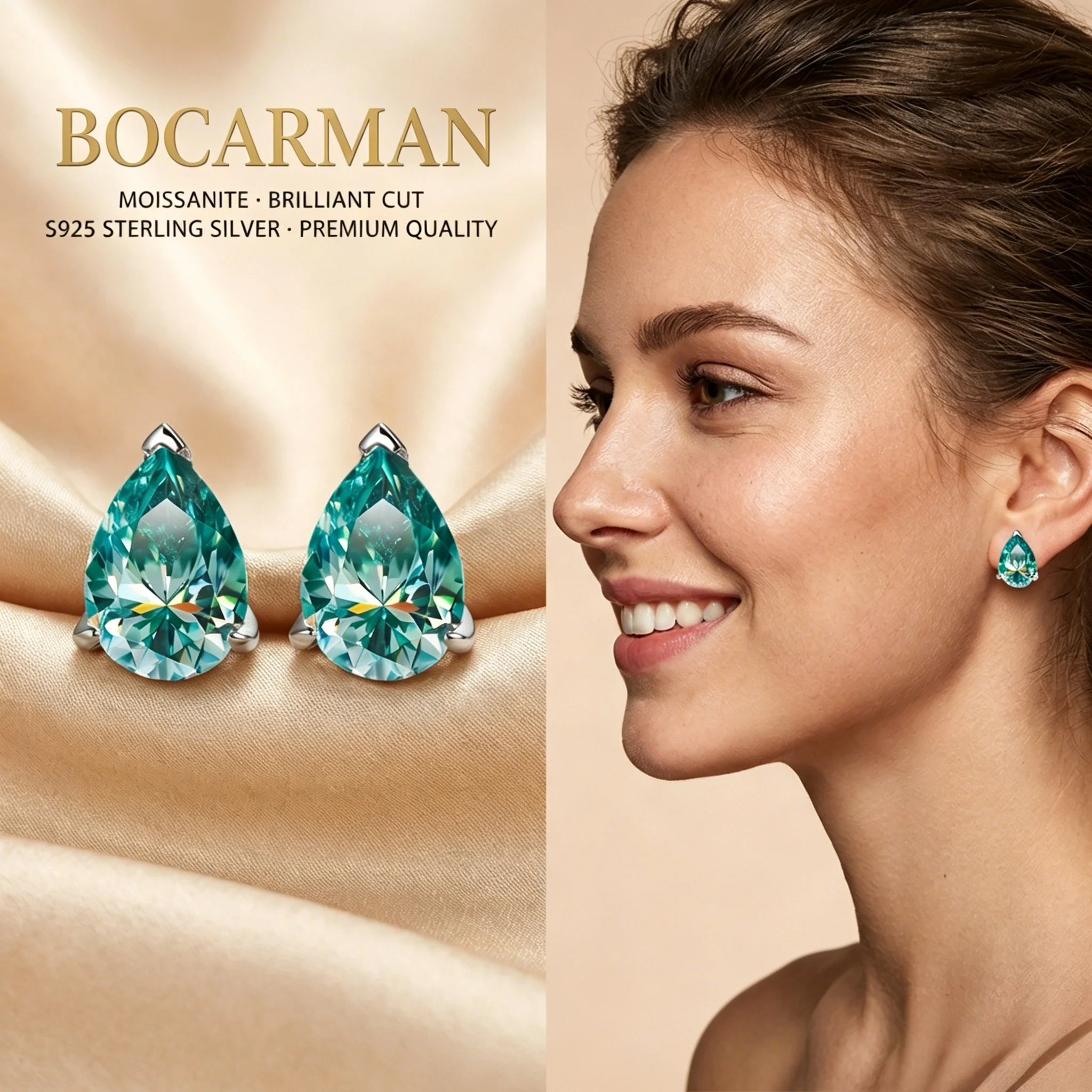 Pear Shape Moissanite Stud Earrings in S925 Sterling Silver GRA Certified colorful Teardrop Brilliant Cut Luxury Daily Sparkle
Pear Shape Moissanite Stud Earrings in S925 Sterling Silver GRA Certified colorful Teardrop Brilliant Cut Luxury Daily Sparkle