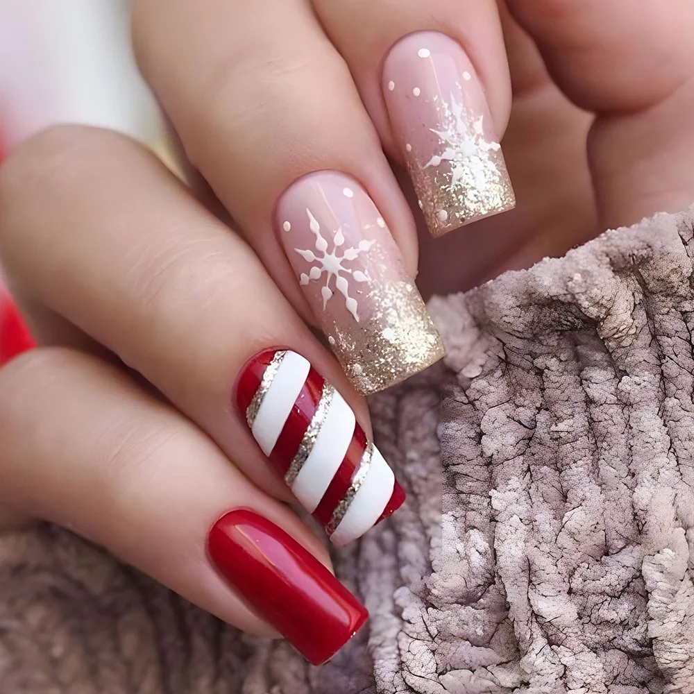 2026 New Minimalist European and American Striped Snowflake Christmas Wearable Nail Art Pieces
2026 New Minimalist European and American Striped Snowflake Christmas Wearable Nail Art Pieces