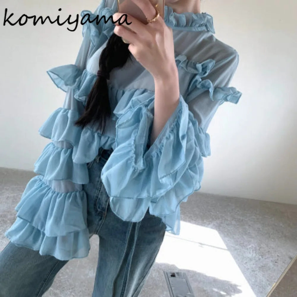 Korea Chic Cake Ruffles Blusas Mujer Flare Sleeve Shirts & Blouses 2025 Spring New Woman Clothing Elegant Camisas Moda Shirt
Korea Chic Cake Ruffles Blusas Mujer Flare Sleeve Shirts & Blouses 2025 Spring New Woman Clothing Elegant Camisas Moda Shirt