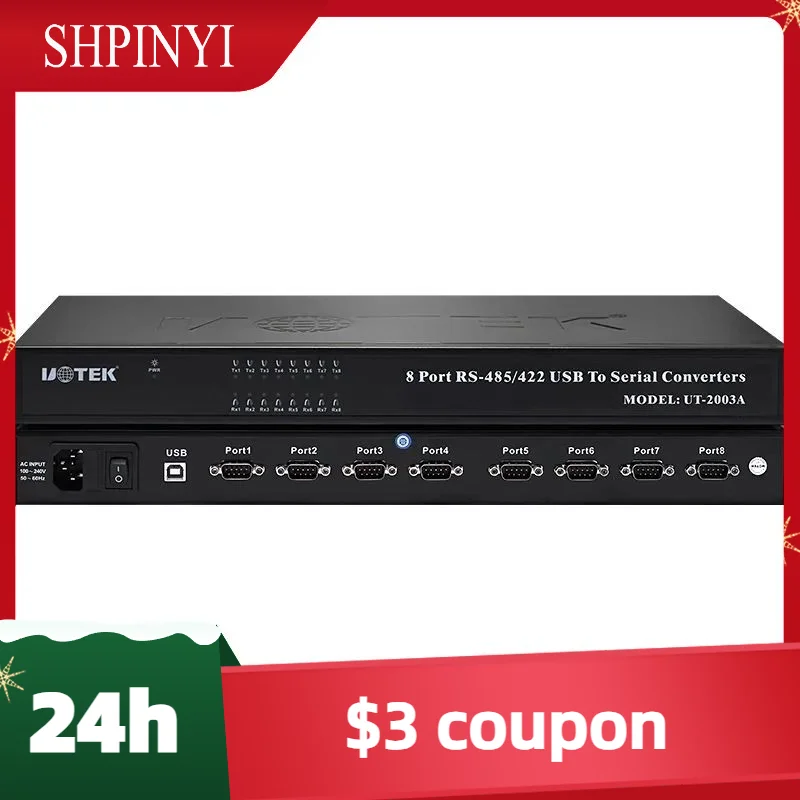 New Hot sales USB to RS-485 RS-422 Converter USB2.0 8 Ports RS485 RS422 Conversion Adapter with Optical Isolation 1U UT-2003A
New Hot sales USB to RS-485 RS-422 Converter USB2.0 8 Ports RS485 RS422 Conversion Adapter with Optical Isolation 1U UT-2003A