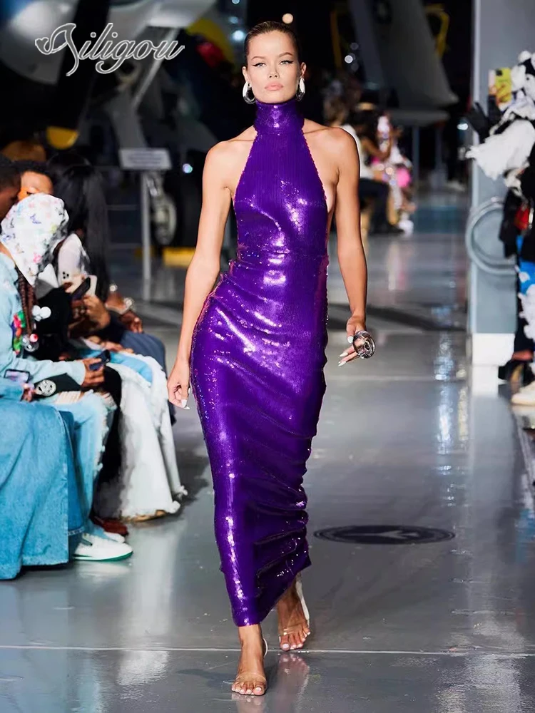 Ailigou 2023 New Summer Luxury Purple Sequin Dress Sexy Fit Sleeveless Backless Fashion Party Formal Occasion Long Dress
Ailigou 2023 New Summer Luxury Purple Sequin Dress Sexy Fit Sleeveless Backless Fashion Party Formal Occasion Long Dress