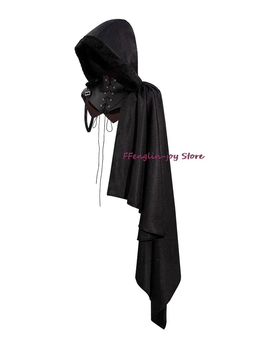Black Lace Up Stand Collar One Shoulder Gothic Vampire Cloak Medieval Retro Punk Shawl Halloween Party Demon Costume Accessories
Black Lace Up Stand Collar One Shoulder Gothic Vampire Cloak Medieval Retro Punk Shawl Halloween Party Demon Costume Accessories