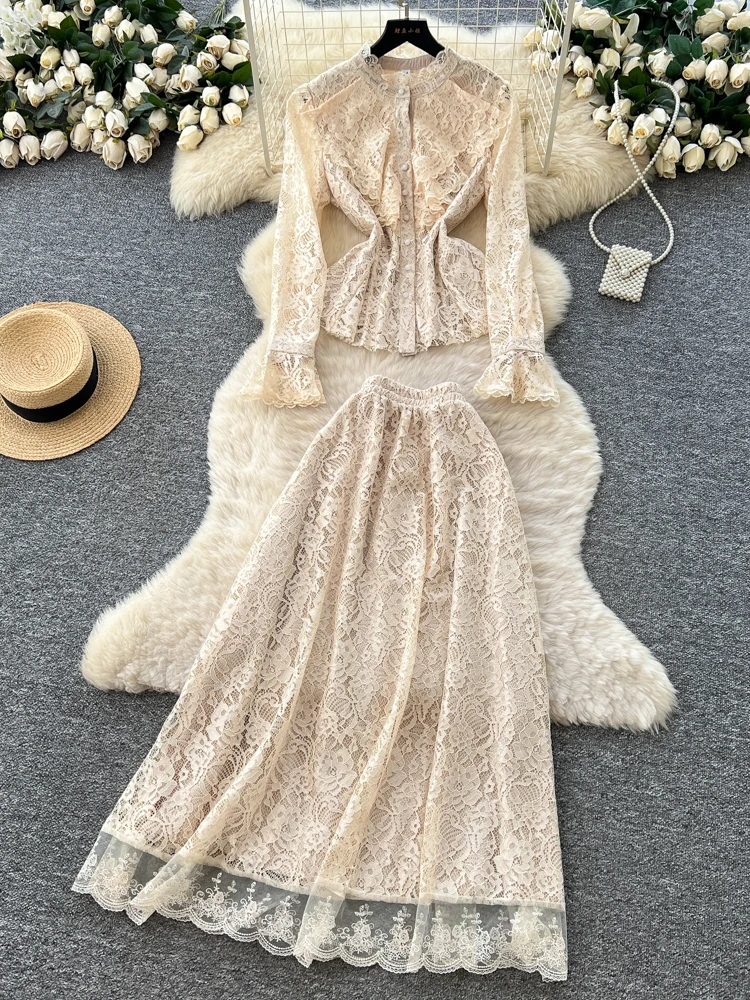 Комплект из кружевного топа с высокой талией и облегающей юбки Long Sve в стиле пэчворк, модная французская офисная одежда
Комплект из кружевного топа с высокой талией и облегающей юбки Long Sve в стиле пэчворк, модная французская офисная одежда