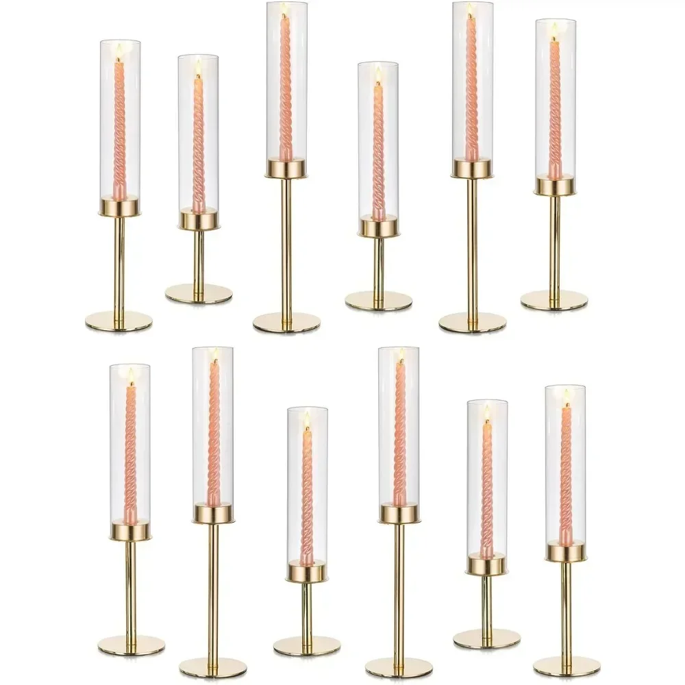 Gold Hurricane Candle Holder,Modern Stick Candle Holder with Glass Chimney,Fireplace Candle Holder for Dining Table Decor
Gold Hurricane Candle Holder,Modern Stick Candle Holder with Glass Chimney,Fireplace Candle Holder for Dining Table Decor