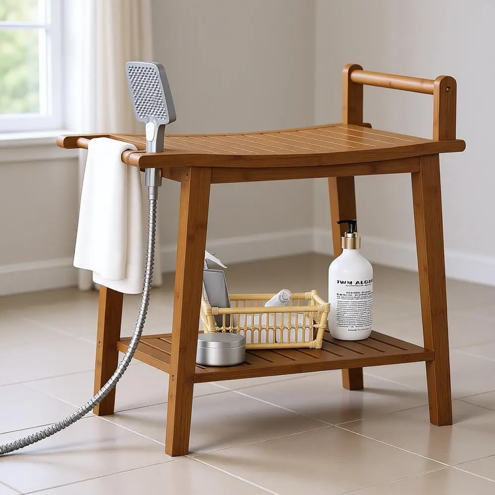 Коричневая деревянная скамья для душа с полкой для хранения, идеально подходит для спа-салонов, бритья и пожилых людей
Коричневая деревянная скамья для душа с полкой для хранения, идеально подходит для спа-салонов, бритья и пожилых людей