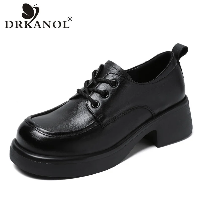 DRKANOL 2024 Handmade Retro Women Genuine Leather Shoes Round Toe Lace-up British Style Chunky Platform Thick Heel Casual Shoes
DRKANOL 2024 Handmade Retro Women Genuine Leather Shoes Round Toe Lace-up British Style Chunky Platform Thick Heel Casual Shoes