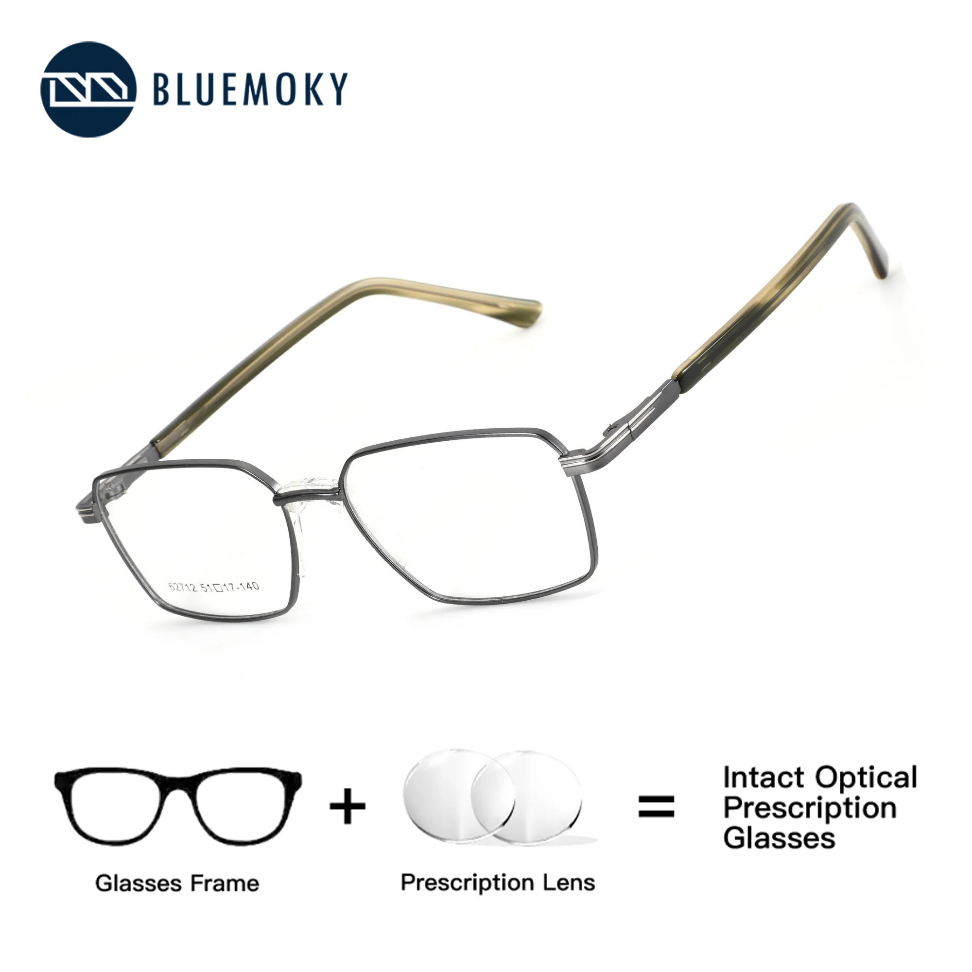 BLUEMOKY Metal square prescription glasses for men, lightweight, anti blue light discoloration, progressive myopia
BLUEMOKY Metal square prescription glasses for men, lightweight, anti blue light discoloration, progressive myopia