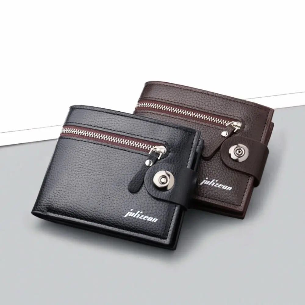 Leather 2 Fold Purse Fashion Multi-position Magnetic Buckle Men's Zipper Wallet Durable Retro Male Leather Purse Card Holder
Leather 2 Fold Purse Fashion Multi-position Magnetic Buckle Men's Zipper Wallet Durable Retro Male Leather Purse Card Holder
