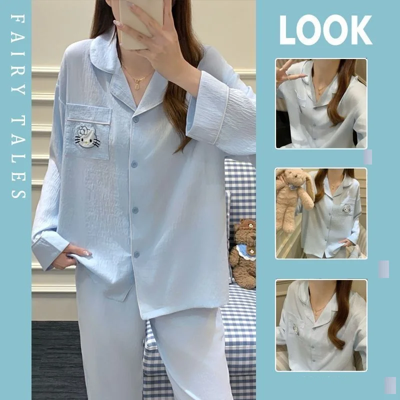 Sanrio Pajama Set Hello Kitty Pyjama Spring Nightwear Long Sleeve Pants Sleepwear Cute Pijama Women's Home Clothes 2 Piece New
Sanrio Pajama Set Hello Kitty Pyjama Spring Nightwear Long Sleeve Pants Sleepwear Cute Pijama Women's Home Clothes 2 Piece New 