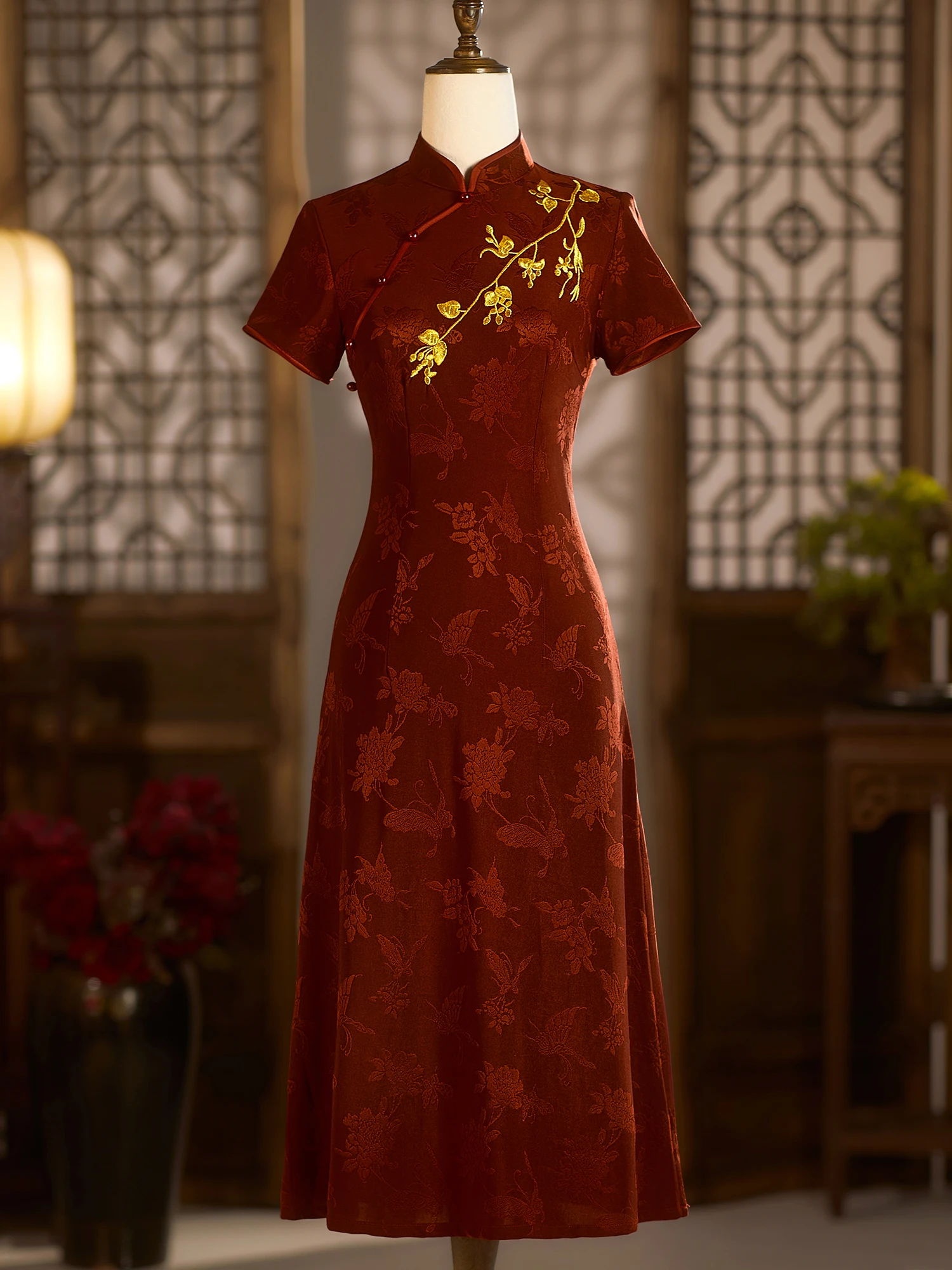 New 2026 Chinese Style Wedding Dress A-Line Skirt Breathable Polyester Fabric Short Sleeve Mid-Length Gown for Wome...
New 2026 Chinese Style Wedding Dress A-Line Skirt Breathable Polyester Fabric Short Sleeve Mid-Length Gown for Wome...
