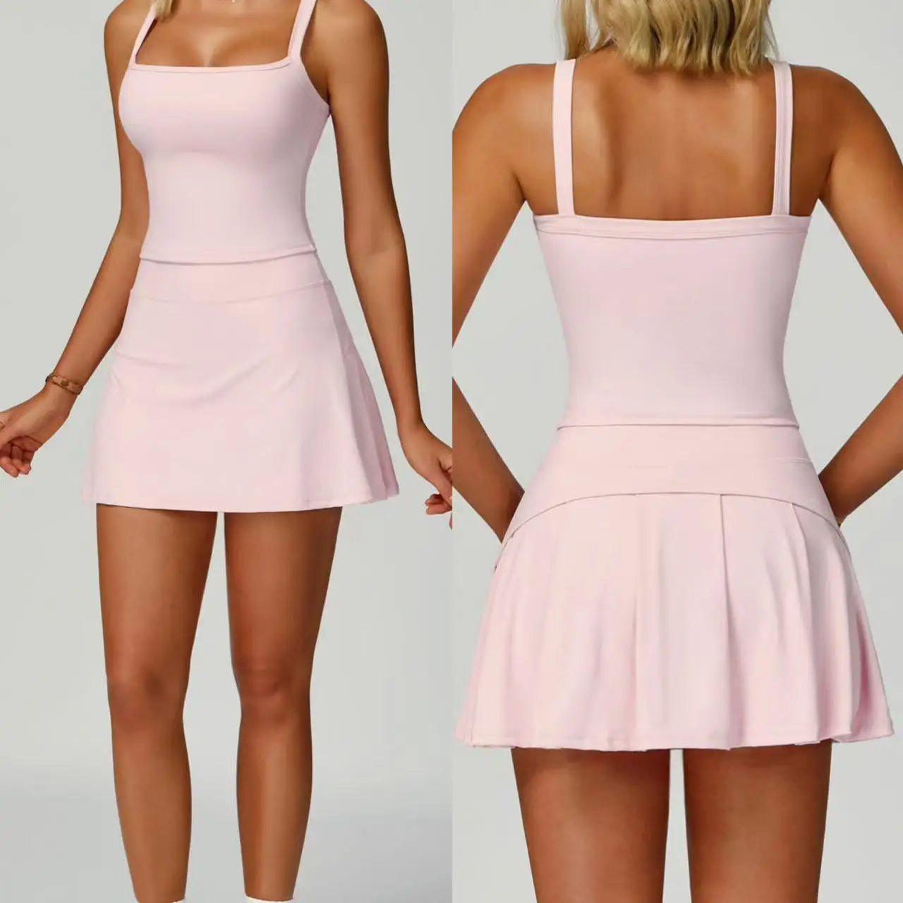 Tennis Top and Skirt Set Women Summer Sport Active Wear Badminton Golf Wear Yoga Outdoor Running Suit Black White Pink Skort
Tennis Top and Skirt Set Women Summer Sport Active Wear Badminton Golf Wear Yoga Outdoor Running Suit Black White Pink Skort