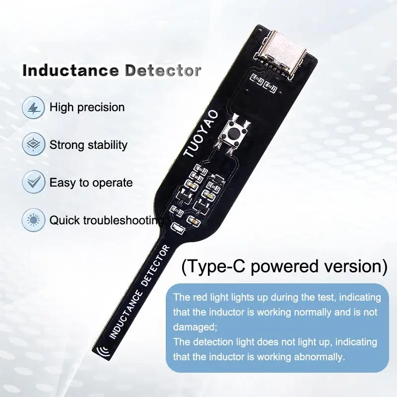 Hot! Inductance Tester Mainboard Coil Tester Inductance Detector Tool Repair Electromagnetic Induction Quick Fault Check Type-C
Hot! Inductance Tester Mainboard Coil Tester Inductance Detector Tool Repair Electromagnetic Induction Quick Fault Check Type-C