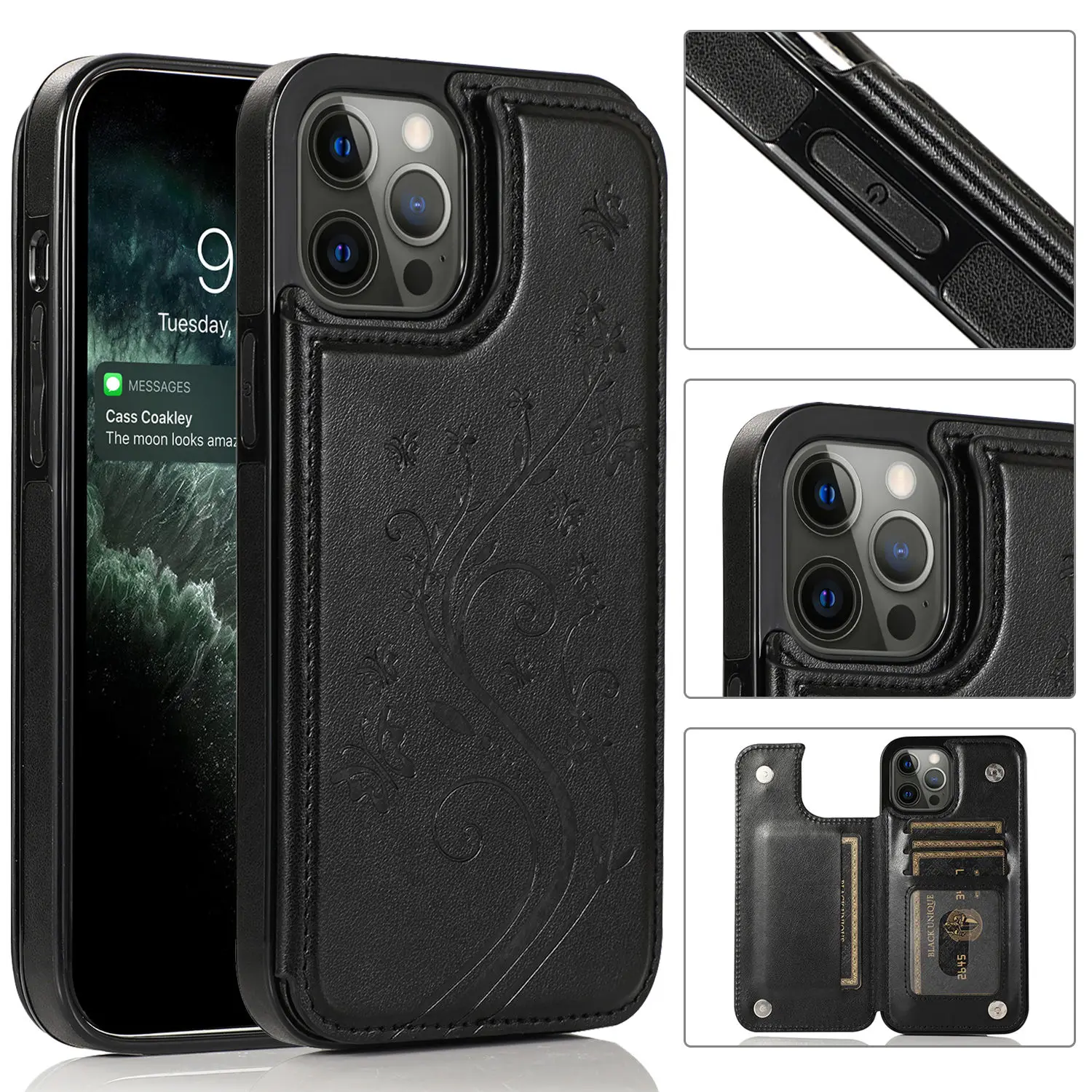 Butterfly Embossed Leather Case for iPhone 14 Pro Max 13 12 Mini Pro with Double Buckle Card Slots Drop Protection Cover
Butterfly Embossed Leather Case for iPhone 14 Pro Max 13 12 Mini Pro with Double Buckle Card Slots Drop Protection Cover