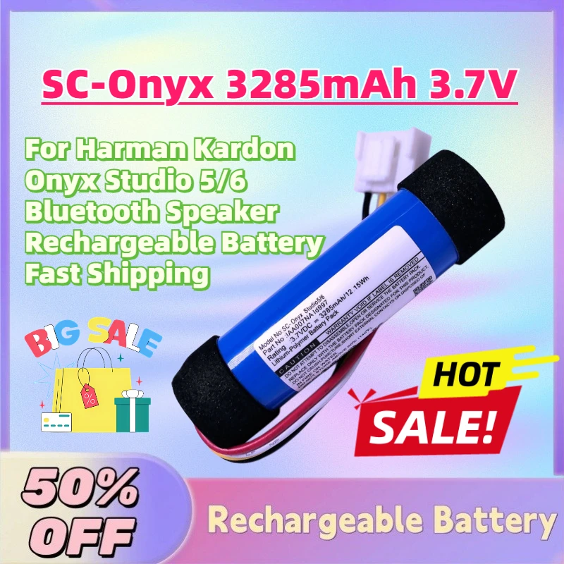 New SC-Onyx 3285mAh 3.7V Li-Po Battery for Harman Kardon Onyx Studio 5/6 Bluetooth Speaker Rechargeable Battery Fast Shipping
New SC-Onyx 3285mAh 3.7V Li-Po Battery for Harman Kardon Onyx Studio 5/6 Bluetooth Speaker Rechargeable Battery Fast Shipping