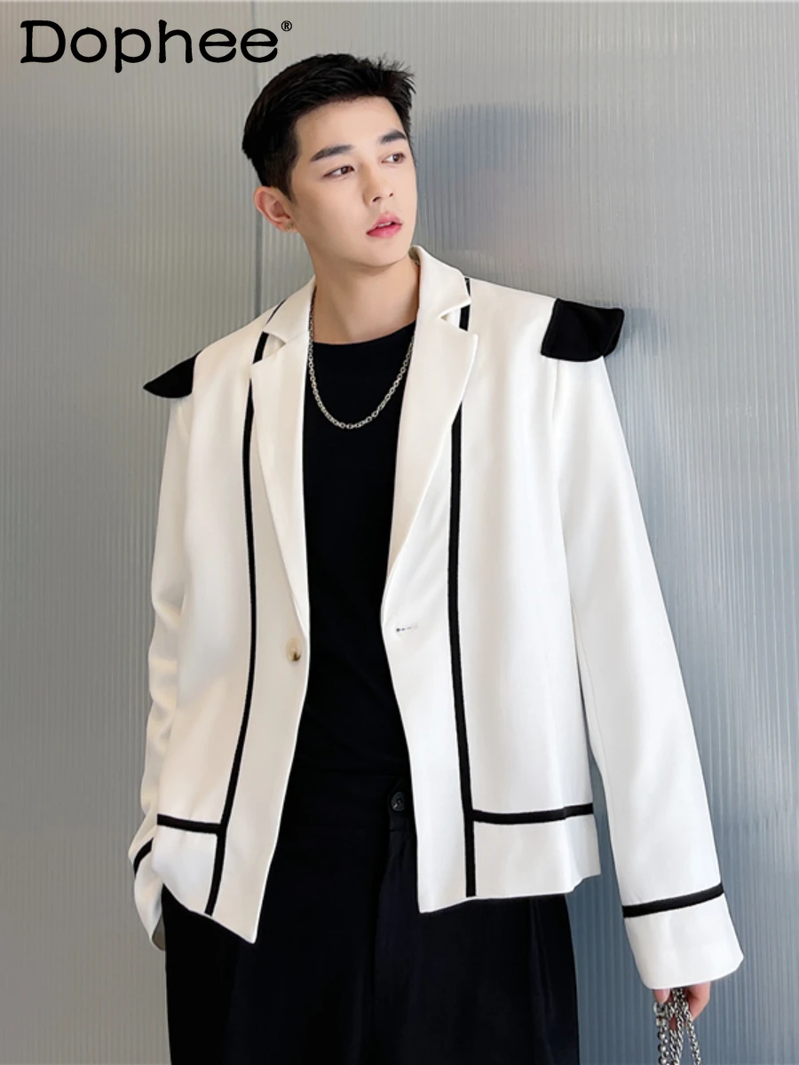 Spring 2024 Blazers Black White Color Matching One Button Suit Men Women Fashion Long Sleeve Single-Breasted Tailored Suit
Spring 2024 Blazers Black White Color Matching One Button Suit Men Women Fashion Long Sleeve Single-Breasted Tailored Suit