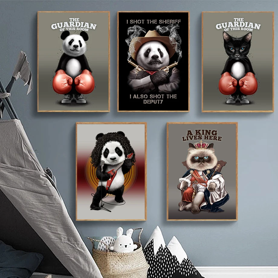 Funny Boxing Panda Cat Canvas Poster and Prints Rock Doctor Abstract Animal Decorative Paintings for Living Room Children's Room
Funny Boxing Panda Cat Canvas Poster and Prints Rock Doctor Abstract Animal Decorative Paintings for Living Room Children's Room