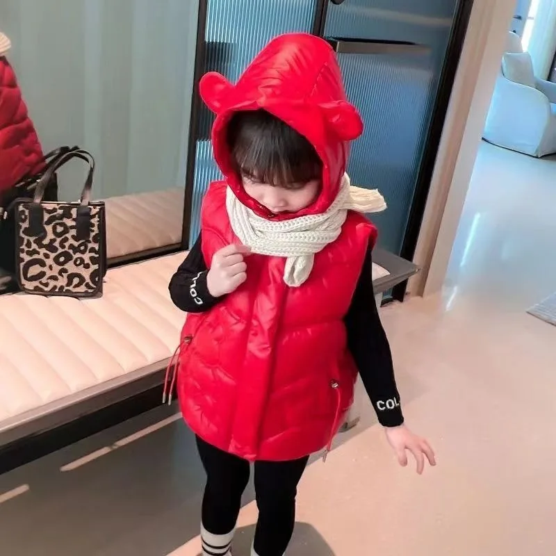 Girls Autumn Winter Thickened Glossy Down Cotton Vest for Toddler Kids Stylish No Wash Outerwear Jacket with Cute Animal Print
Girls Autumn Winter Thickened Glossy Down Cotton Vest for Toddler Kids Stylish No Wash Outerwear Jacket with Cute Animal Print