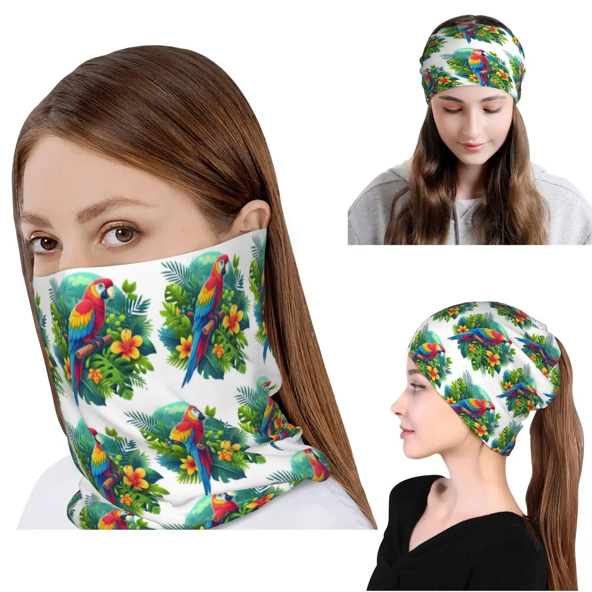 Colorful Tropical Parrot With Flowers Print Bandana Neck Gaiter Mask Scarf Cycling Scarf Beanies Hat for Men Women Windproof
Colorful Tropical Parrot With Flowers Print Bandana Neck Gaiter Mask Scarf Cycling Scarf Beanies Hat for Men Women Windproof