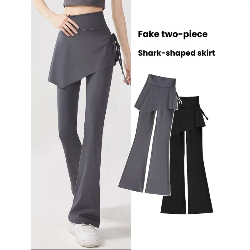 Women's Slim fit Flared Skirt Pants Faux Two-Piece Design Elastic Slimming Drawstring High Waist Hip Lifting Yoga Pants Casual
Women's Slim fit Flared Skirt Pants Faux Two-Piece Design Elastic Slimming Drawstring High Waist Hip Lifting Yoga Pants Casual