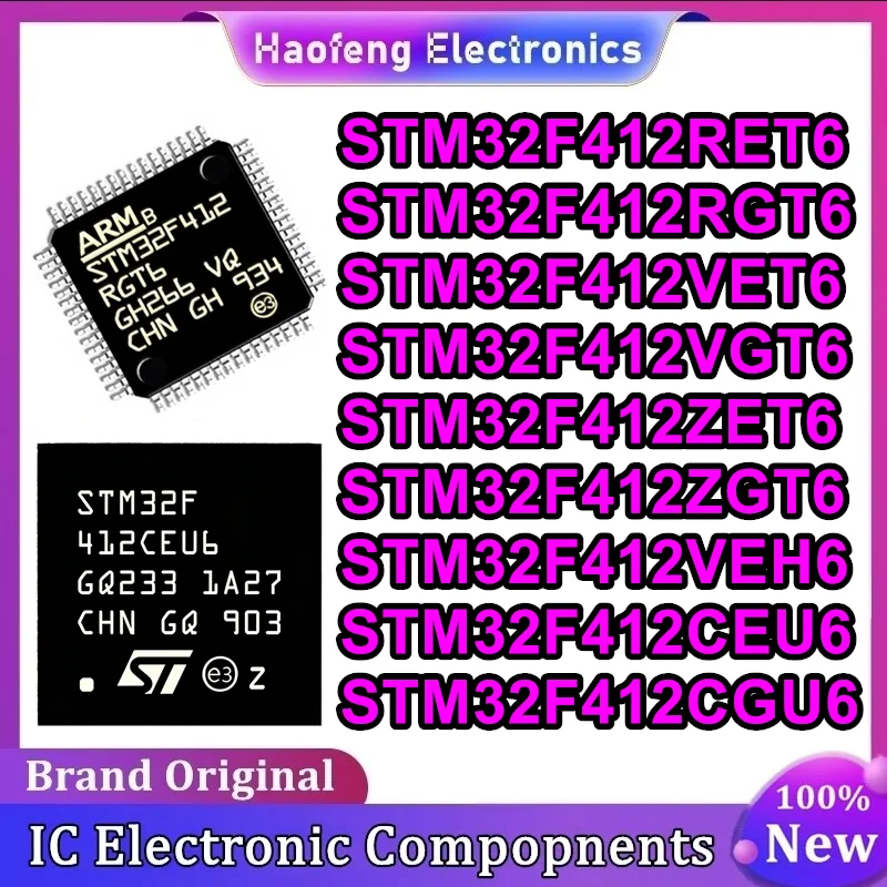 STM32F412RET6 STM32F412RGT6 STM32F412VET6 STM32F412VGT6 STM32F412ZET6 STM32F412ZGT6 STM32F412VEH6 STM32F412CEU6 STM32F412CGU6
STM32F412RET6 STM32F412RGT6 STM32F412VET6 STM32F412VGT6 STM32F412ZET6 STM32F412ZGT6 STM32F412VEH6 STM32F412CEU6 STM32F412CGU6
