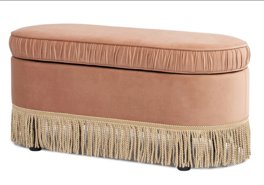 Serena 38" Oval Storage Bench Ottoman, Peach Orange
Serena 38" Oval Storage Bench Ottoman, Peach Orange