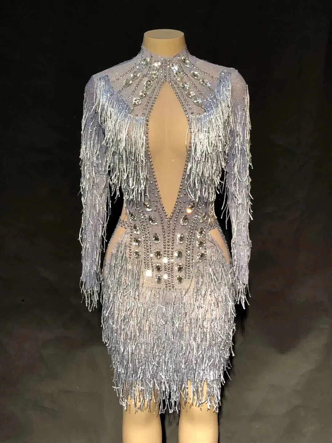Women Sparkly Rhinestone Birthday Party Fringe Mesh Dress Singer Dancer Drag Queen Outfit Stage Crystal Costume 2025
Women Sparkly Rhinestone Birthday Party Fringe Mesh Dress Singer Dancer Drag Queen Outfit Stage Crystal Costume 2025