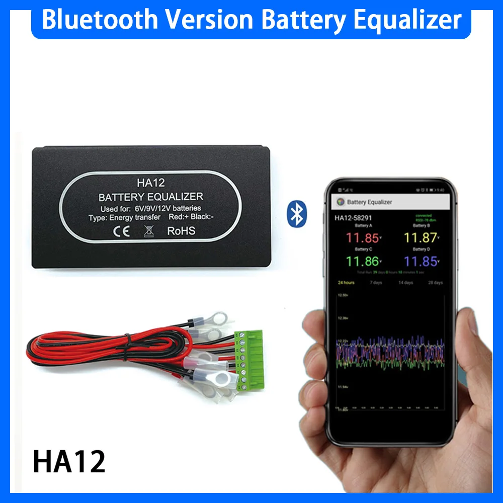 HA12 48V Bluetooth-балансир/выравниватель заряда для аккумуляторов большой емкости, интеллектуальный, перезаряжаемый
HA12 48V Bluetooth-балансир/выравниватель заряда для аккумуляторов большой емкости, интеллектуальный, перезаряжаемый