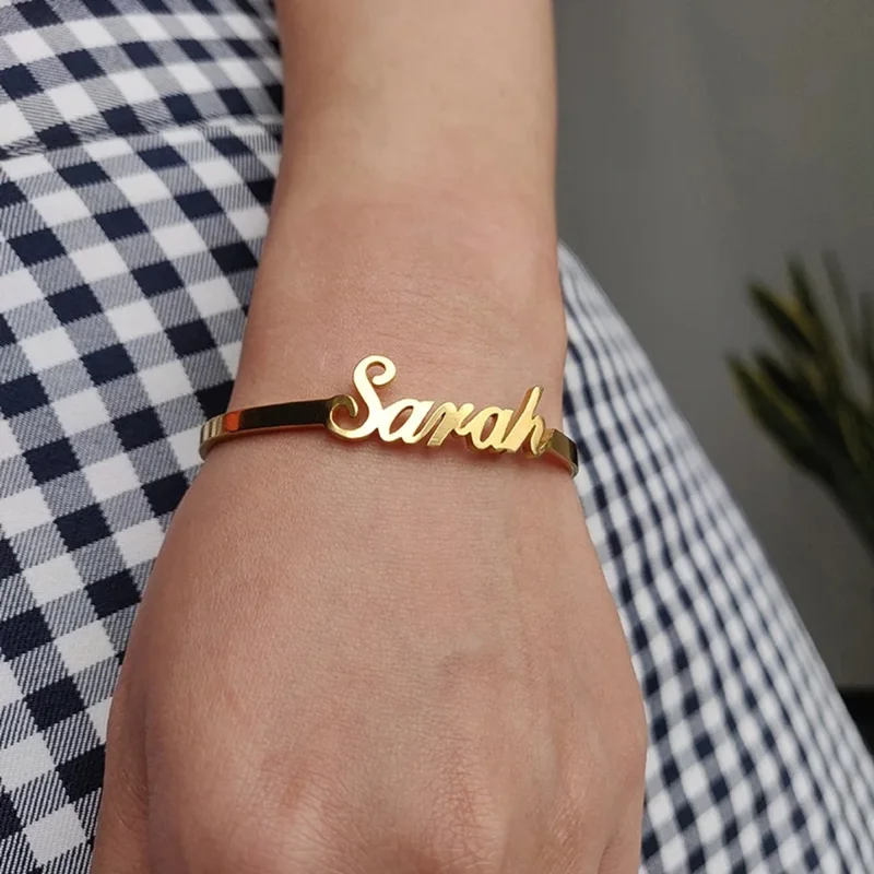 Free Gift Box Custom Name Bangles For Women Fashion Jewelry Stainless Steel Personalized Nameplate Open Bracelets Friends Gifts
Free Gift Box Custom Name Bangles For Women Fashion Jewelry Stainless Steel Personalized Nameplate Open Bracelets Friends Gifts