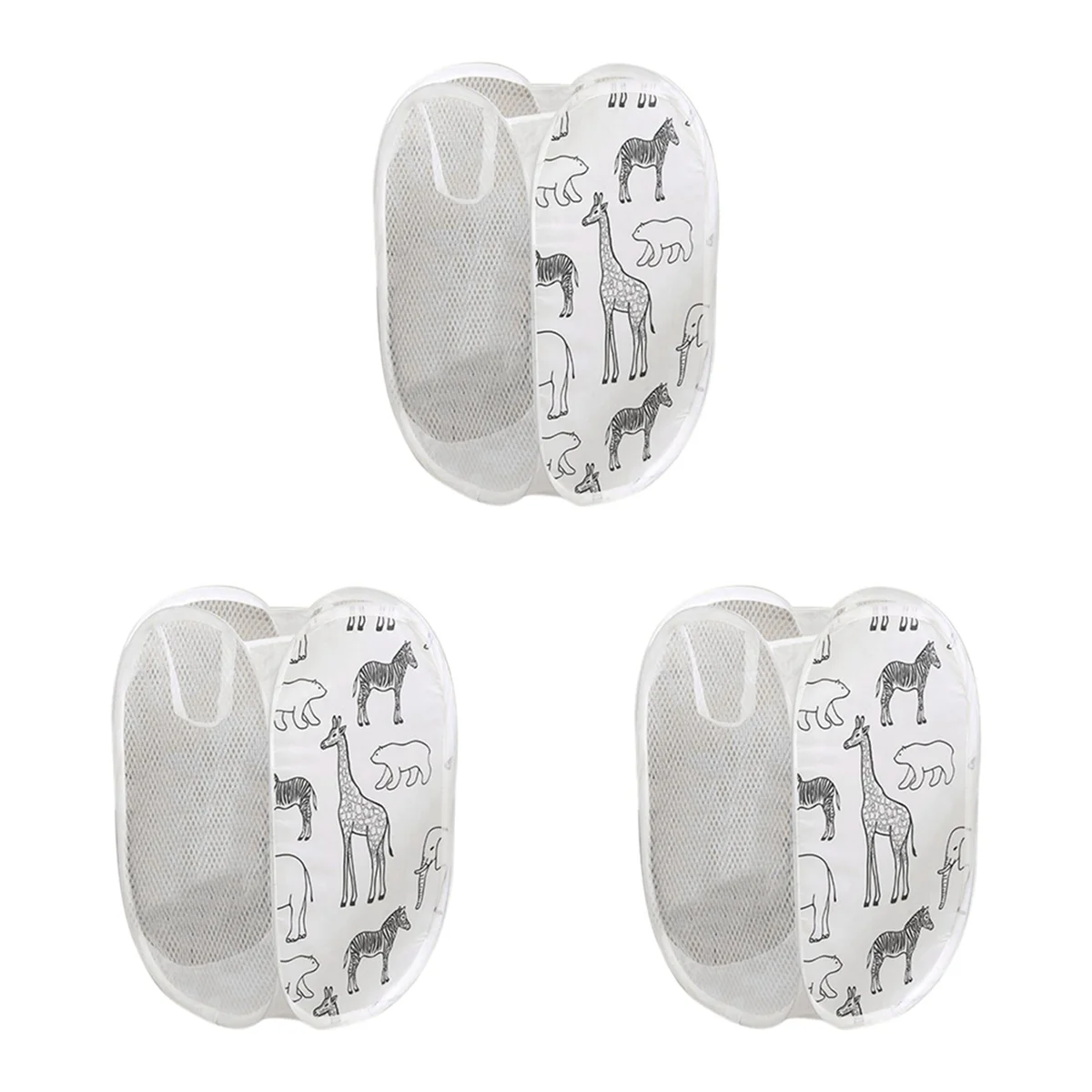 HHTL 3pcs Cartoon Foldable Laundry Basket Mesh Toy Storage Bin for Kids 30x30x48cm White
HHTL 3pcs Cartoon Foldable Laundry Basket Mesh Toy Storage Bin for Kids 30x30x48cm White