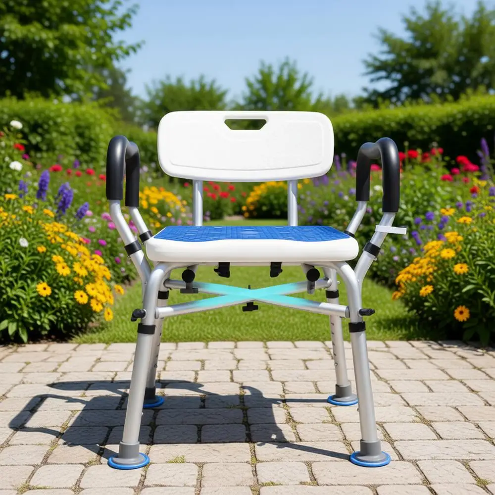 Bariatric Shower Seat with Arms, Back, Height Adjustment & Reinforced Bars for Elderly or Disabled, Blue
Bariatric Shower Seat with Arms, Back, Height Adjustment & Reinforced Bars for Elderly or Disabled, Blue