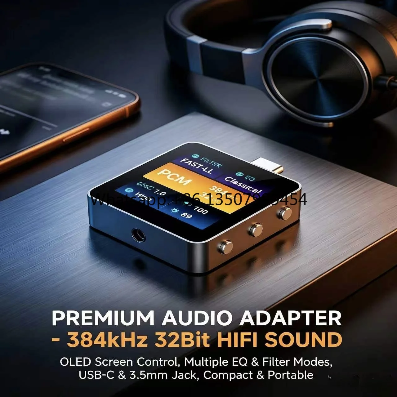 OEM Hifi USB Type C to 3.5MM Audio Headphone Amplifier Adapter UAC 2.0 32/384 EQ Filster Adjustment Audio Converter for Earphone
OEM Hifi USB Type C to 3.5MM Audio Headphone Amplifier Adapter UAC 2.0 32/384 EQ Filster Adjustment Audio Converter for Earphone