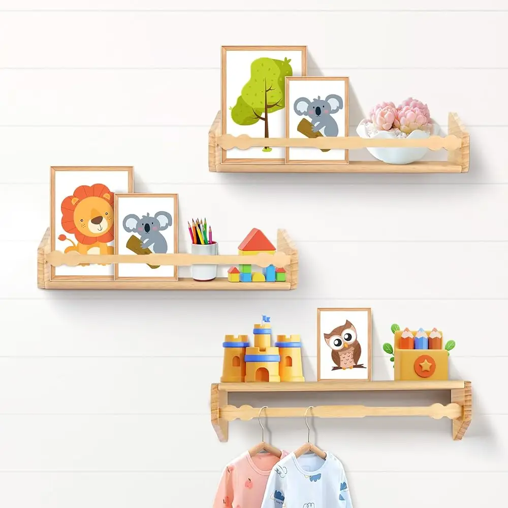 Floating Nursery Shelves For Wall, Set Of 3 Wall Bookshelf For Kids, Hanging Book Shelf For Boys Girls Baby, Decoration For
Floating Nursery Shelves For Wall, Set Of 3 Wall Bookshelf For Kids, Hanging Book Shelf For Boys Girls Baby, Decoration For