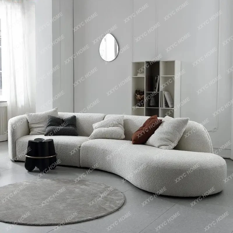 LX curved lamb wool moon sofa living room modern light luxury minimalist special-shaped fabric sofa
LX curved lamb wool moon sofa living room modern light luxury minimalist special-shaped fabric sofa