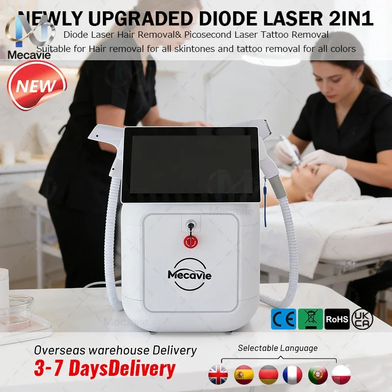 NEW 2IN1 4000w Diode 755 808 9401064nm 4 Wavelength Laser ND:YAG Pico Switch Machine Painless Hair Removal Machine Skin Care
NEW 2IN1 4000w Diode 755 808 9401064nm 4 Wavelength Laser ND:YAG Pico Switch Machine Painless Hair Removal Machine Skin Care