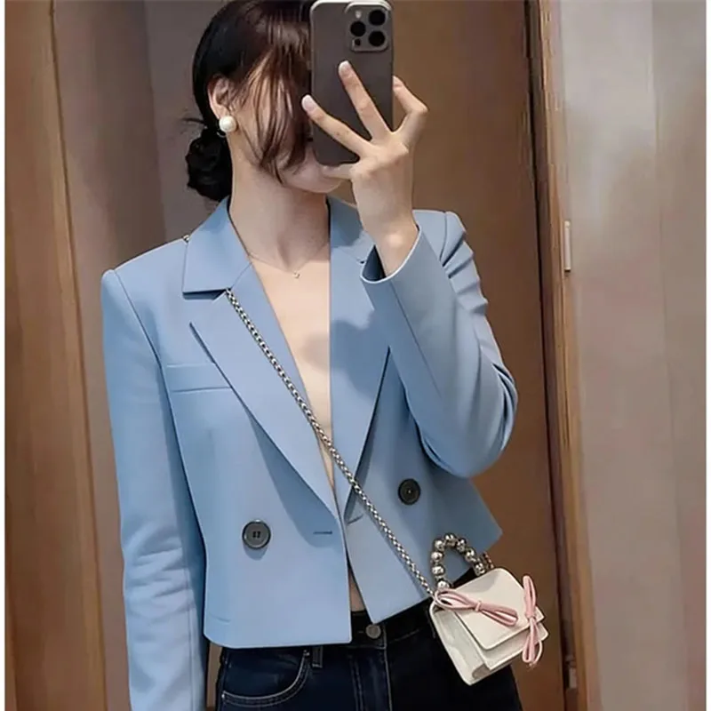 2026 New Women's Suit Coat Popular Spring Autumn Short Top Outerwear Casual Blue Suit Jacket Korean Women Receive High Praise
2026 New Women's Suit Coat Popular Spring Autumn Short Top Outerwear Casual Blue Suit Jacket Korean Women Receive High Praise