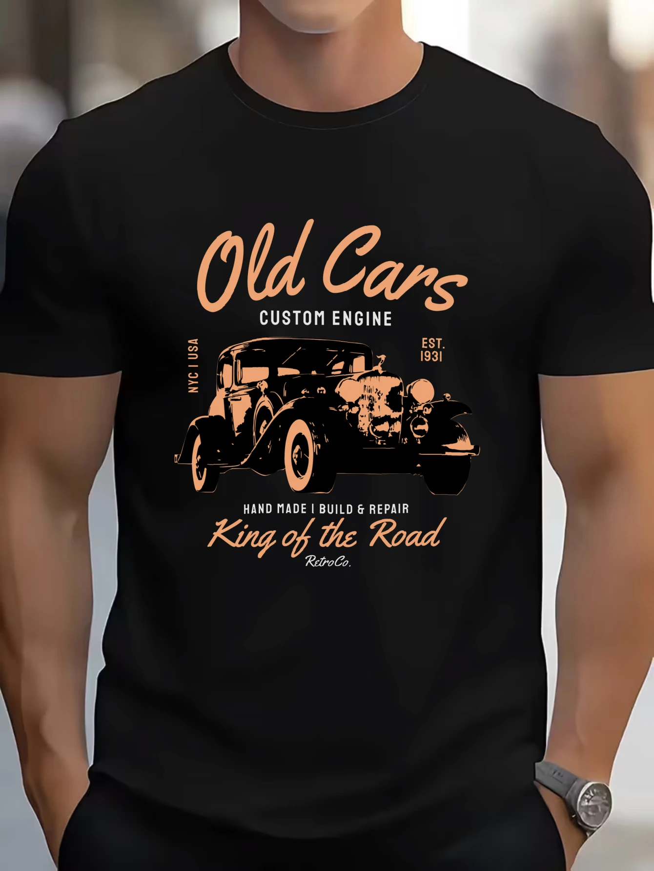 Vintage Retro Garage Logo Graphic T-Shirt for Men, Classic Car Guy Short Sleeve Tee, Mechanic Print Tops
Vintage Retro Garage Logo Graphic T-Shirt for Men, Classic Car Guy Short Sleeve Tee, Mechanic Print Tops