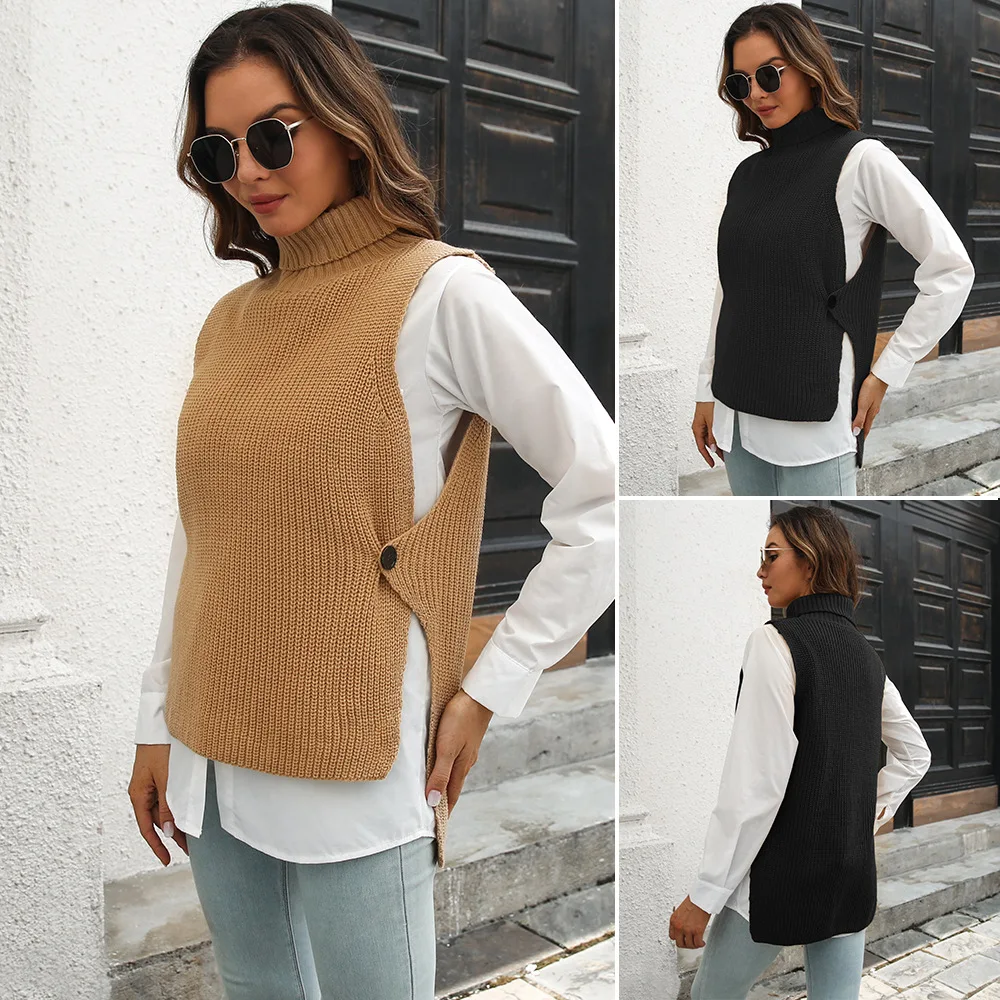 Two-piece button turtleneck vest sweater women's vest autumn and winter European and American sweaters sweater new
Two-piece button turtleneck vest sweater women's vest autumn and winter European and American sweaters sweater new