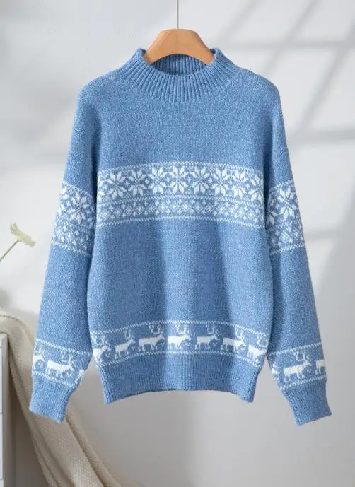 Christmas Snowflake Jacquard Knitted Sweater Autumn/Winter 2025 High Collar Long Sleeve Half-Length Cozy Warm Fashionable
Christmas Snowflake Jacquard Knitted Sweater Autumn/Winter 2025 High Collar Long Sleeve Half-Length Cozy Warm Fashionable