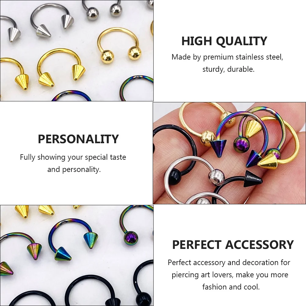 16pcs Stylish Nose Piercing Jewelry Stainless Steel Body Accessories Fashion Ear Bone Nail Vaginal Ring Titanium Steel Nose Nail
16pcs Stylish Nose Piercing Jewelry Stainless Steel Body Accessories Fashion Ear Bone Nail Vaginal Ring Titanium Steel Nose Nail