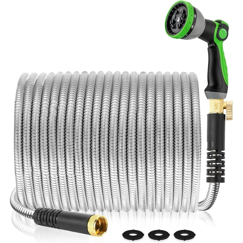 Металлический садовый шланг, 200 футов, водяной шланг из нержавеющей стали, сверхмощный, с 10-сторонней насадкой, гибкий, легкий, прочный, без ударов и спутывания, S
Металлический садовый шланг, 200 футов, водяной шланг из нержавеющей стали, сверхмощный, с 10-сторонней насадкой, гибкий, легкий, прочный, без ударов и спутывания, S